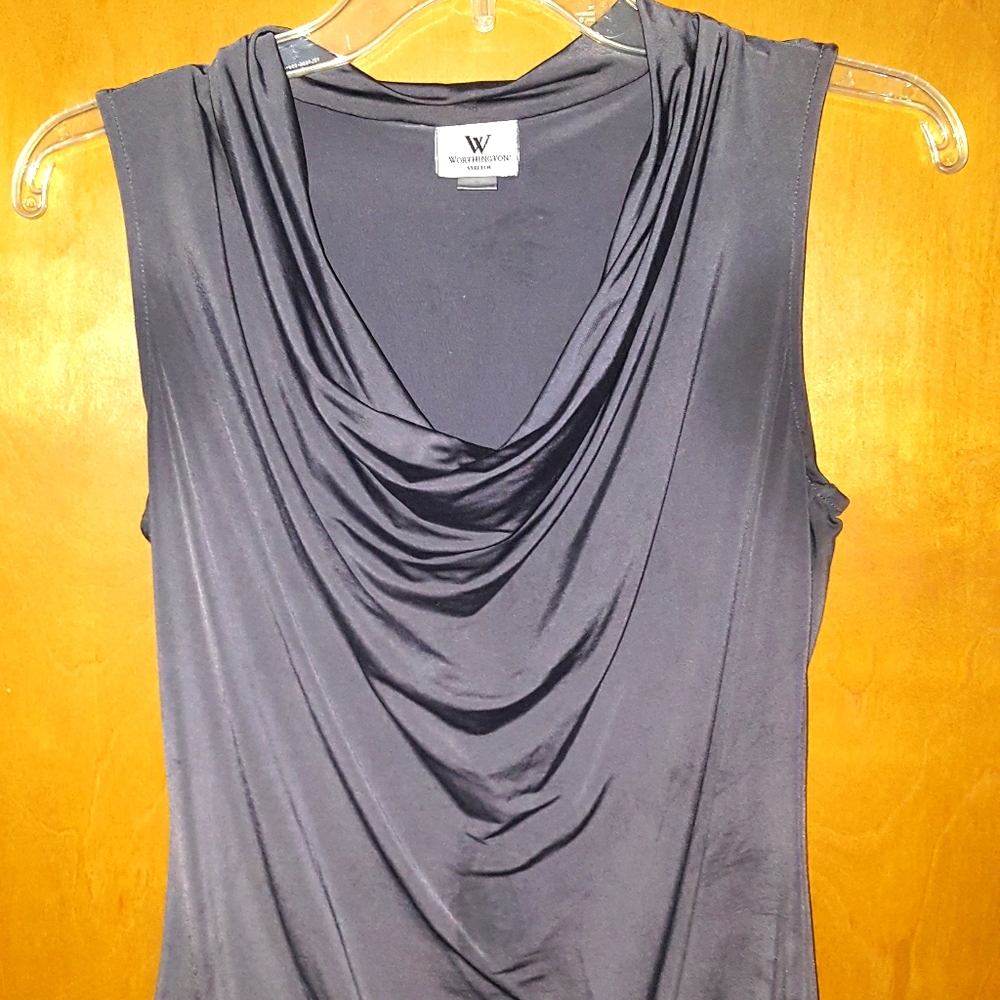 Sleeveless cowelneck blouse